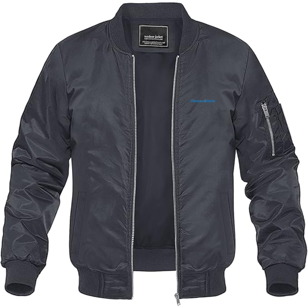 Men's Thomas Logo Lightweight Bomber Jacket Windbreaker Softshell Varsity Jacket Coat