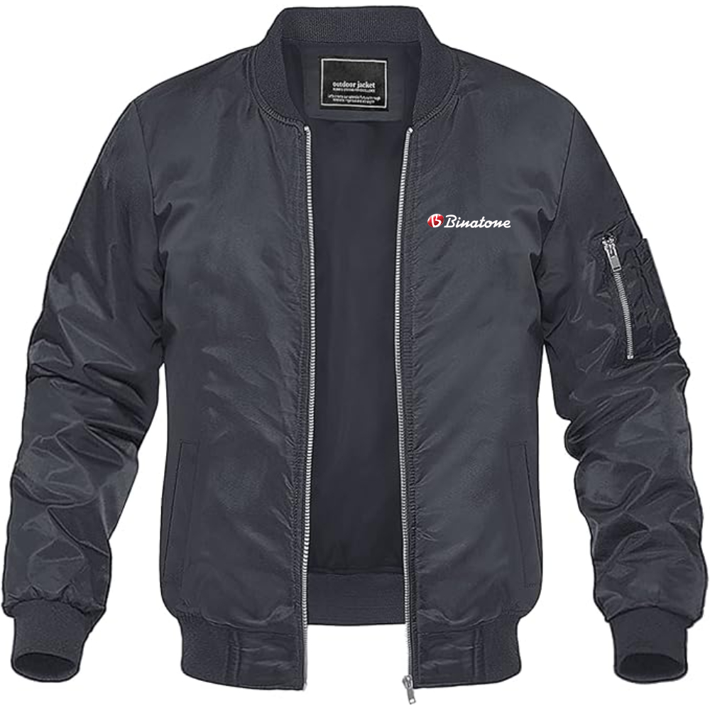 Men's Binatone Logo Lightweight Bomber Jacket Windbreaker Softshell Varsity Jacket Coat