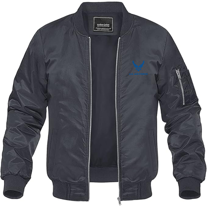 Men's US Airforce Logo Lightweight Bomber Jacket Windbreaker Softshell Varsity Jacket Coat