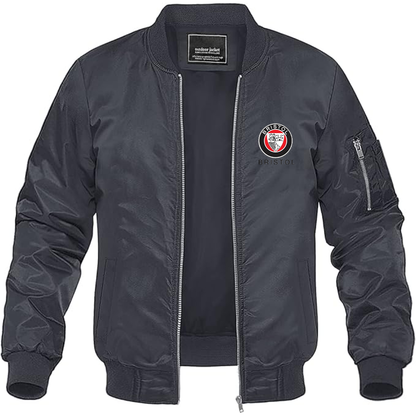Men's Bristol Logo Lightweight Bomber Jacket Windbreaker Softshell Varsity Jacket Coat