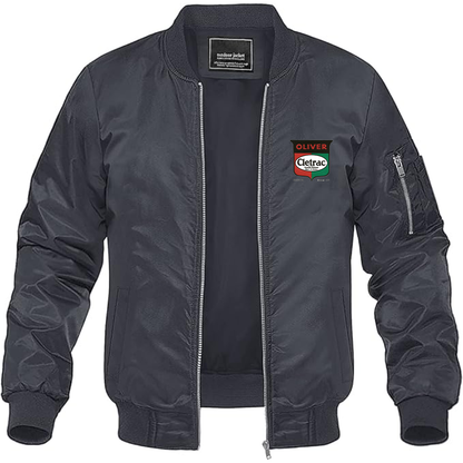 Men's Cletrac Logo Lightweight Bomber Jacket Windbreaker Softshell Varsity Jacket Coat