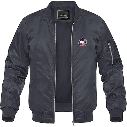Men's  NJIT Highlanders Logo Lightweight Bomber Jacket Windbreaker Softshell Varsity Jacket Coat