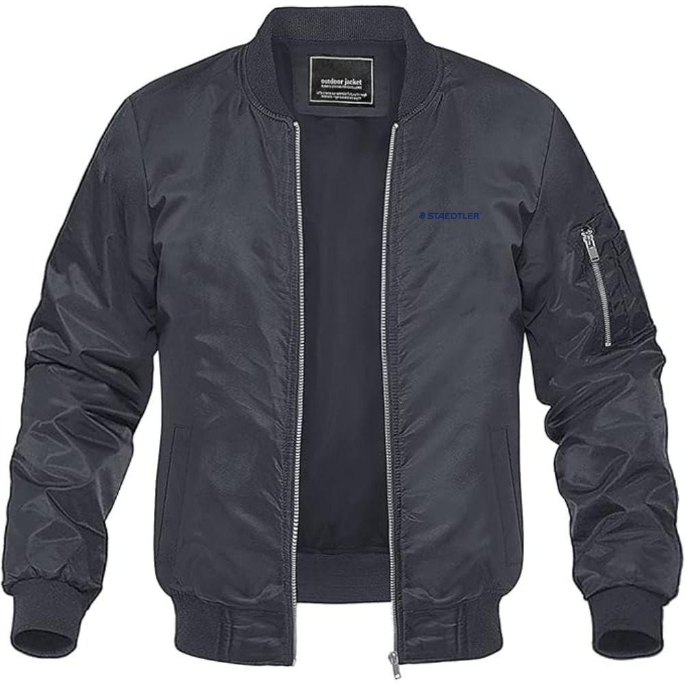 Men's Staedtler Logo Lightweight Bomber Jacket Windbreaker Softshell Varsity Jacket Coat