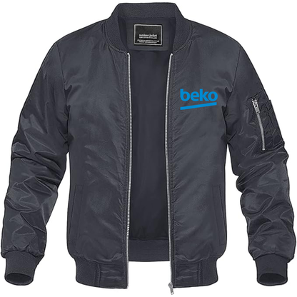 Men's Beko Logo Lightweight Bomber Jacket Windbreaker Softshell Varsity Jacket Coat