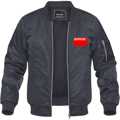 Men's Barco Logo Lightweight Bomber Jacket Windbreaker Softshell Varsity Jacket Coat