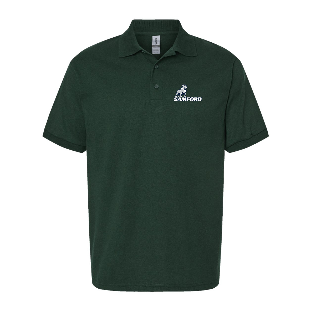 Men's Samford Bulldogs Logo Gildan Dry Blend Jersey Polo