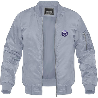 Men's Nintendo GameCube Logo Lightweight Bomber Jacket Windbreaker Softshell Varsity Jacket Coat