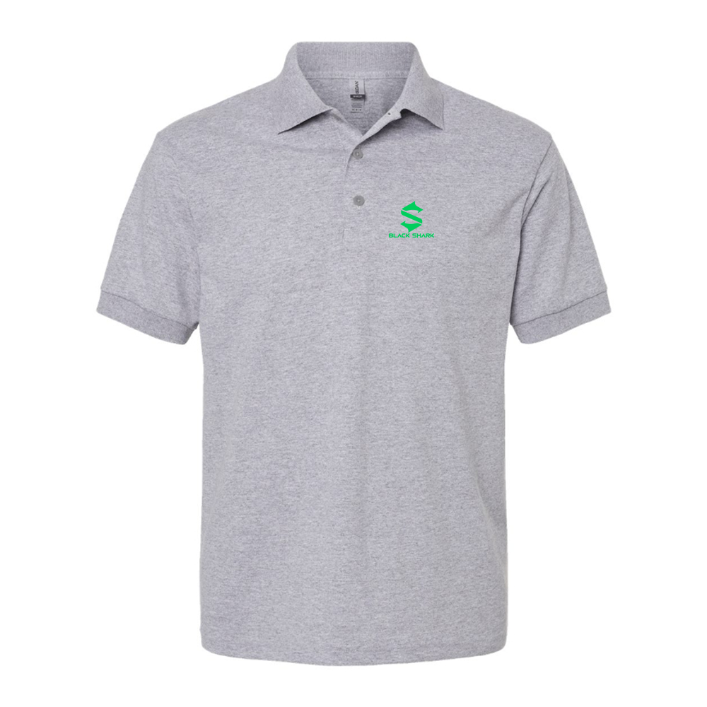 Men's Black Shark Logo Dry Blend Polo