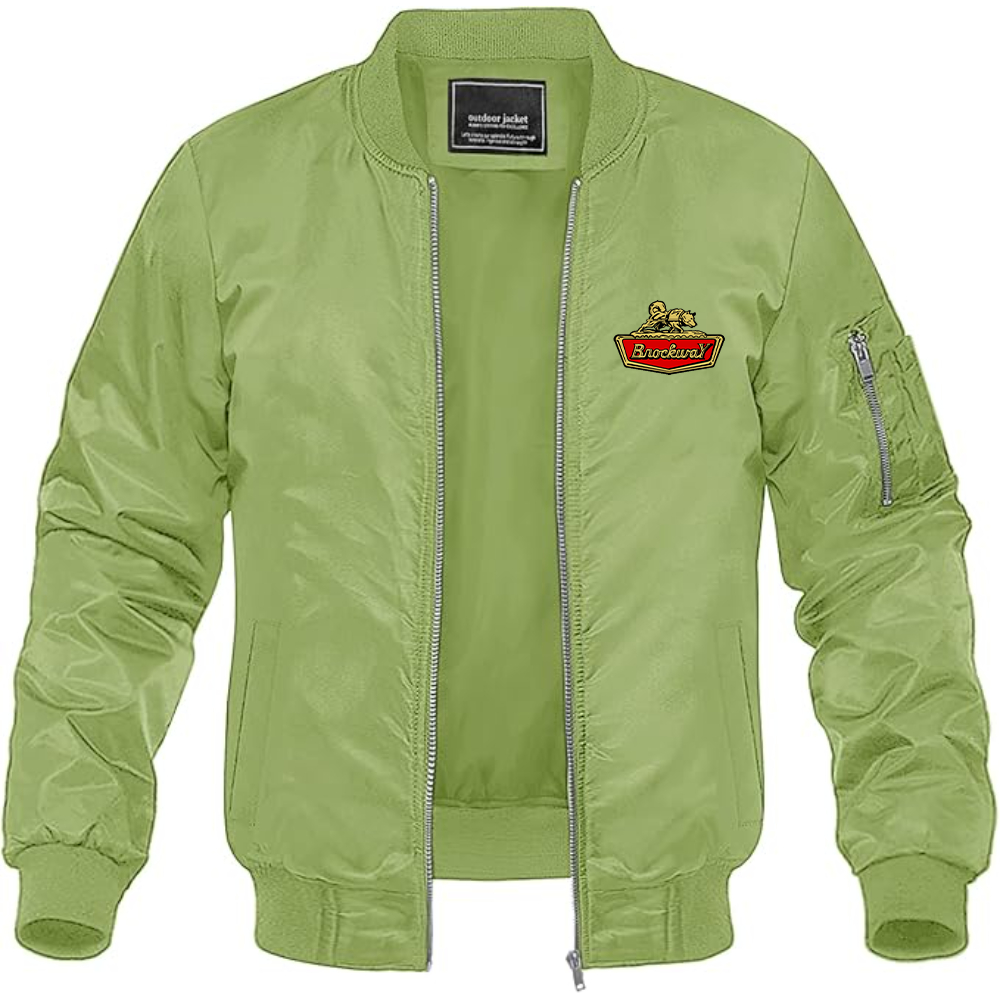Men's Brockway Logo Lightweight Bomber Jacket Windbreaker Softshell Varsity Jacket Coat