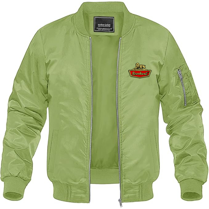 Men's Brockway Logo Lightweight Bomber Jacket Windbreaker Softshell Varsity Jacket Coat