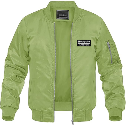 Men's Hotpoint-Ariston Logo Lightweight Bomber Jacket Windbreaker Softshell Varsity Jacket Coat