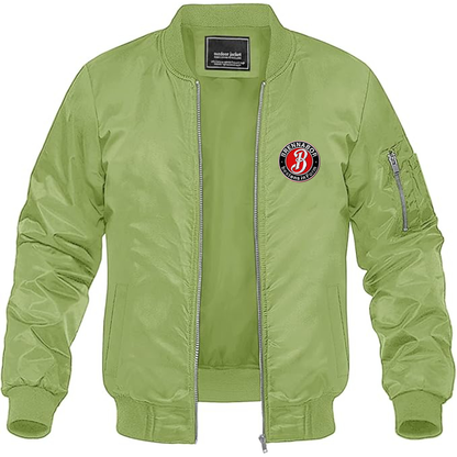 Men's Brennabor Werke Logo Lightweight Bomber Jacket Windbreaker Softshell Varsity Jacket Coat