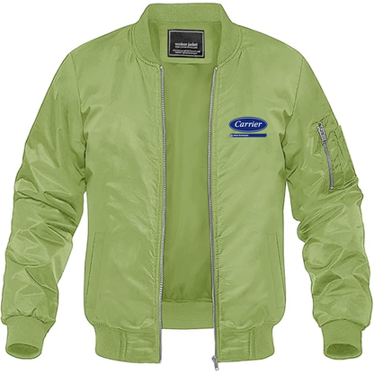 Men's Carrier Logo Lightweight Bomber Jacket Windbreaker Softshell Varsity Jacket Coat