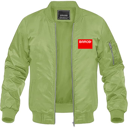 Men's Barco Logo Lightweight Bomber Jacket Windbreaker Softshell Varsity Jacket Coat