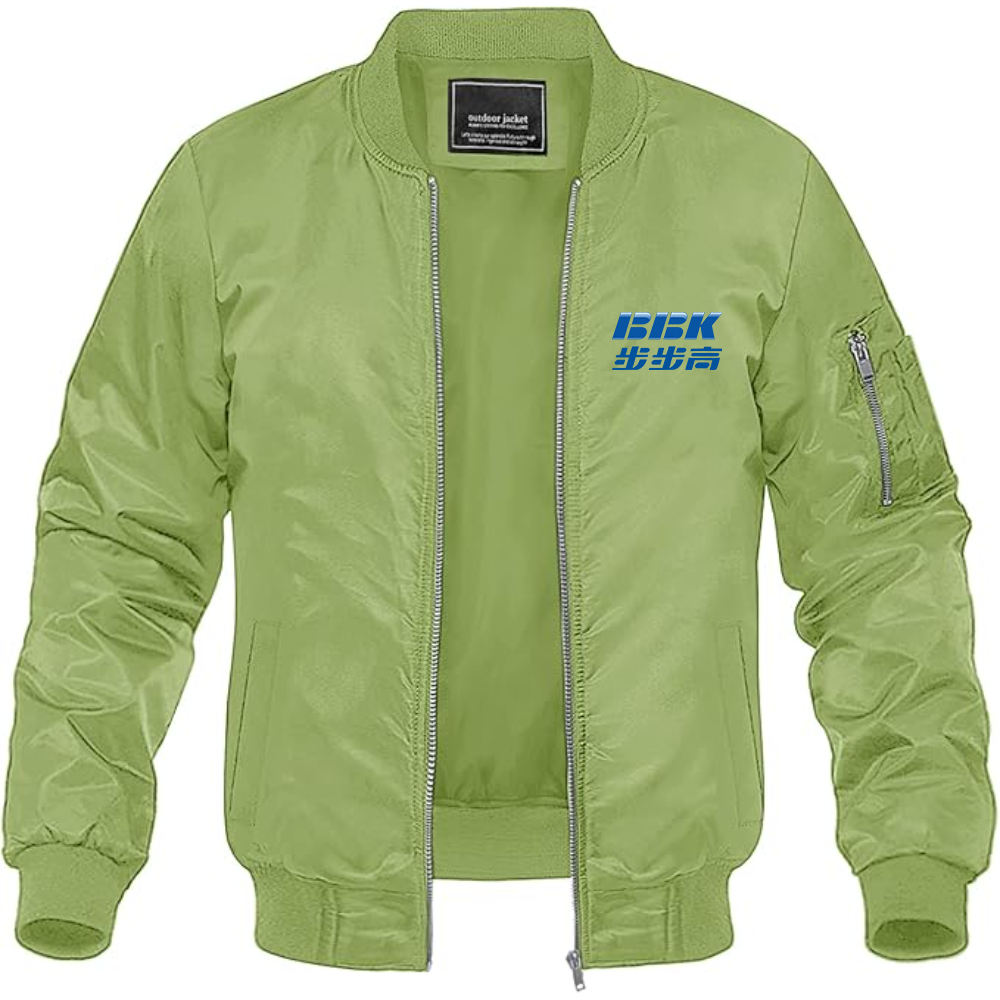 Men's BBK Logo Lightweight Bomber Jacket Windbreaker Softshell Varsity Jacket Coat