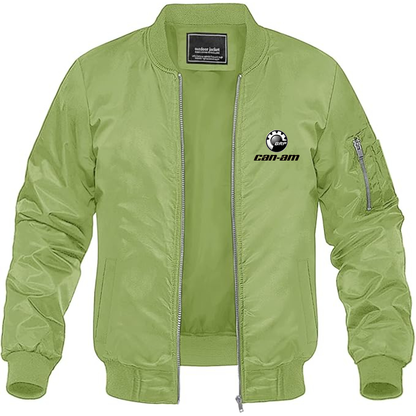 Men's Can-Am Logo Lightweight Bomber Jacket Windbreaker Softshell Varsity Jacket Coat