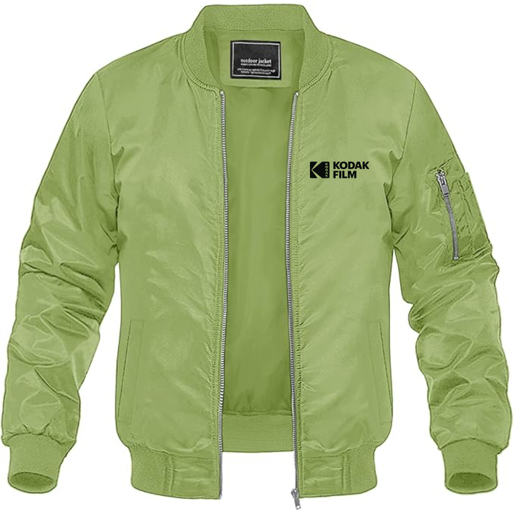 Men's Kodak Motion Picture Film Logo Lightweight Bomber Jacket Windbreaker Softshell Varsity Jacket Coat