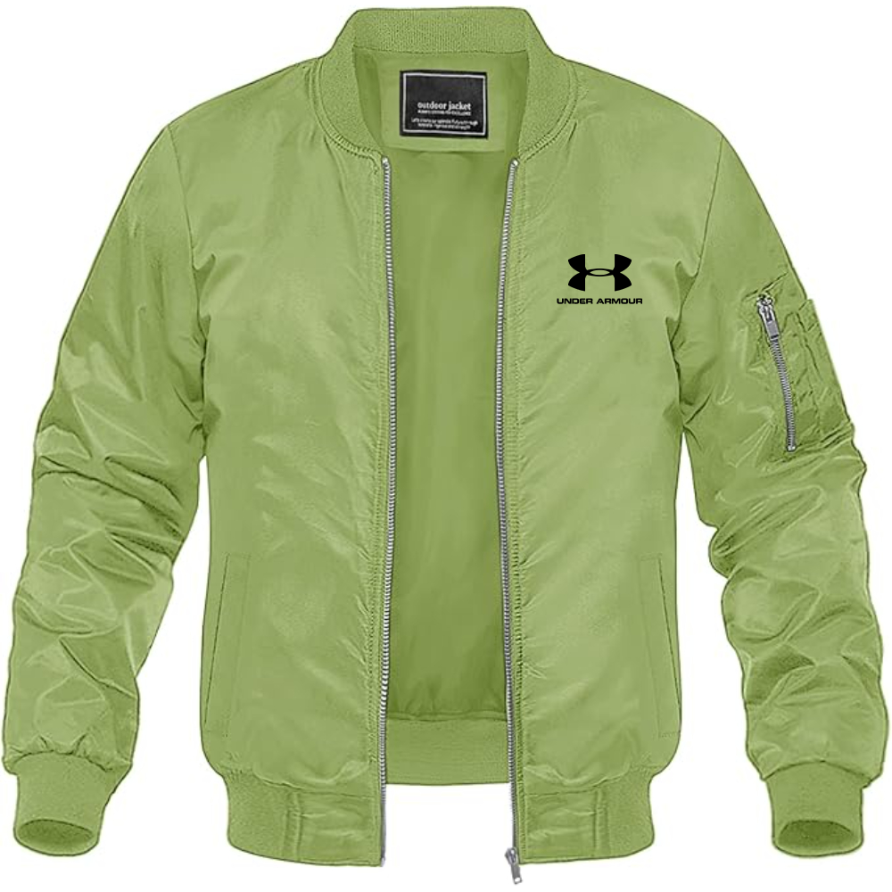 Men's Under Armour Logo Lightweight Bomber Jacket Windbreaker Softshell Varsity Jacket Coat