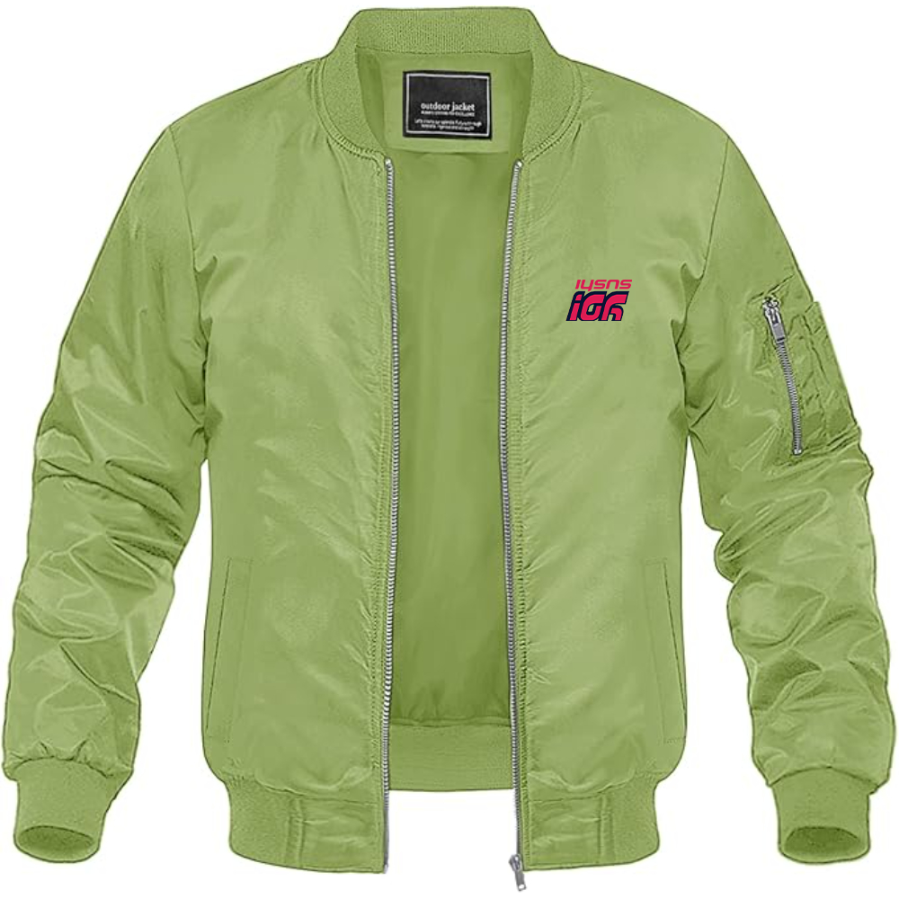 Men's Yo Sushi Logo Lightweight Bomber Jacket Windbreaker Softshell Varsity Jacket Coat