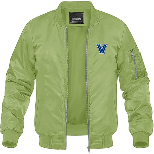 Men's Villanova Wildcats Logo Lightweight Bomber Jacket Windbreaker Softshell Varsity Jacket Coat