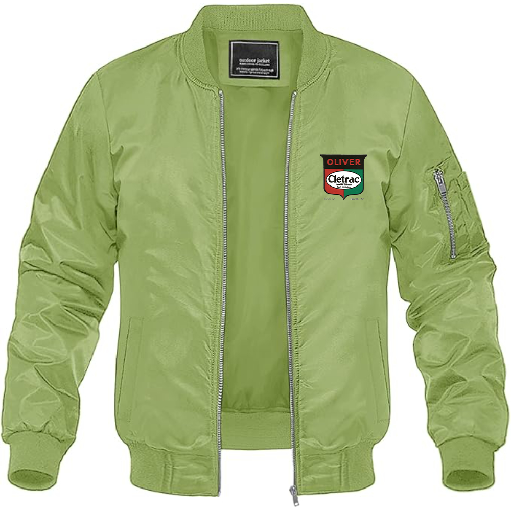 Men's Cletrac Logo Lightweight Bomber Jacket Windbreaker Softshell Varsity Jacket Coat