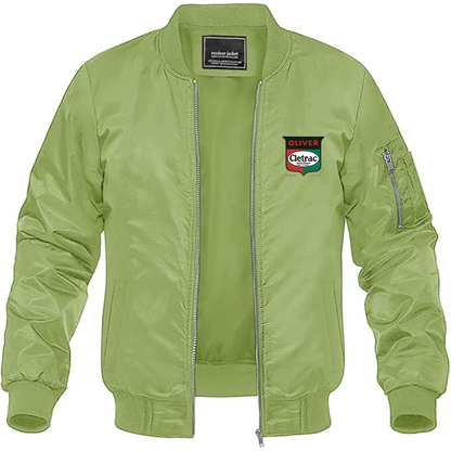 Men's Cletrac Logo Lightweight Bomber Jacket Windbreaker Softshell Varsity Jacket Coat