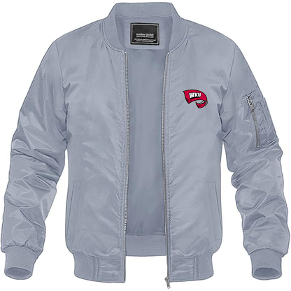 Men's Western Kentucky Hilltoppers Logo Lightweight Bomber Jacket Windbreaker Softshell Varsity Jacket Coat