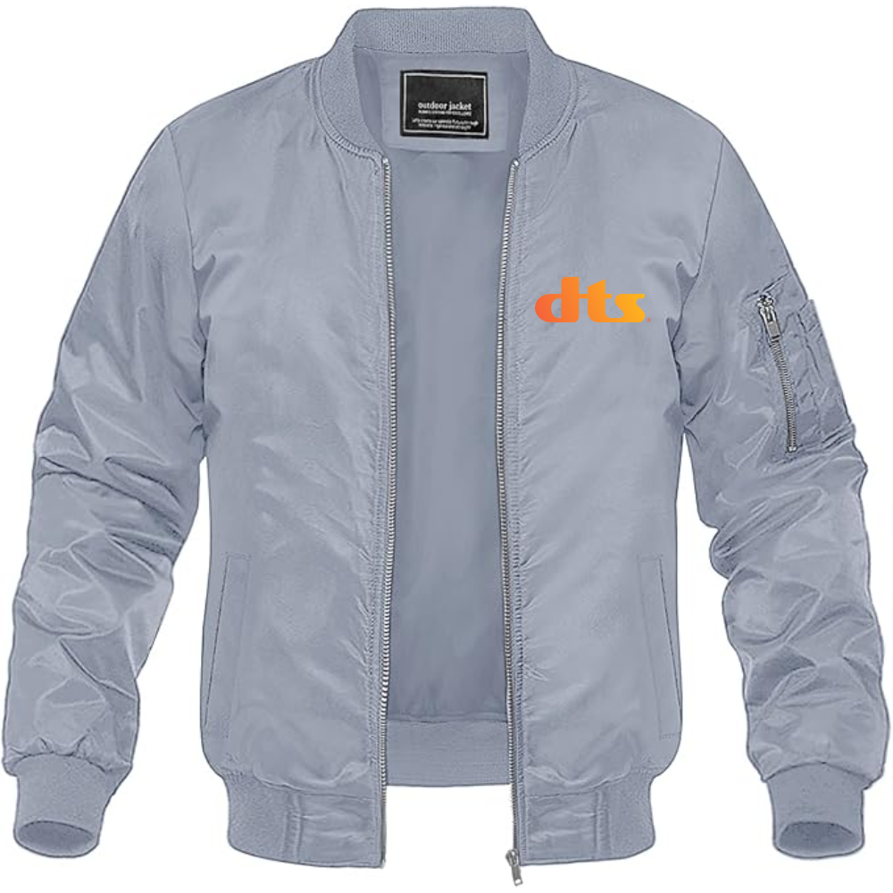 Men's DTS Logo Lightweight Bomber Jacket Windbreaker Softshell Varsity Jacket Coat