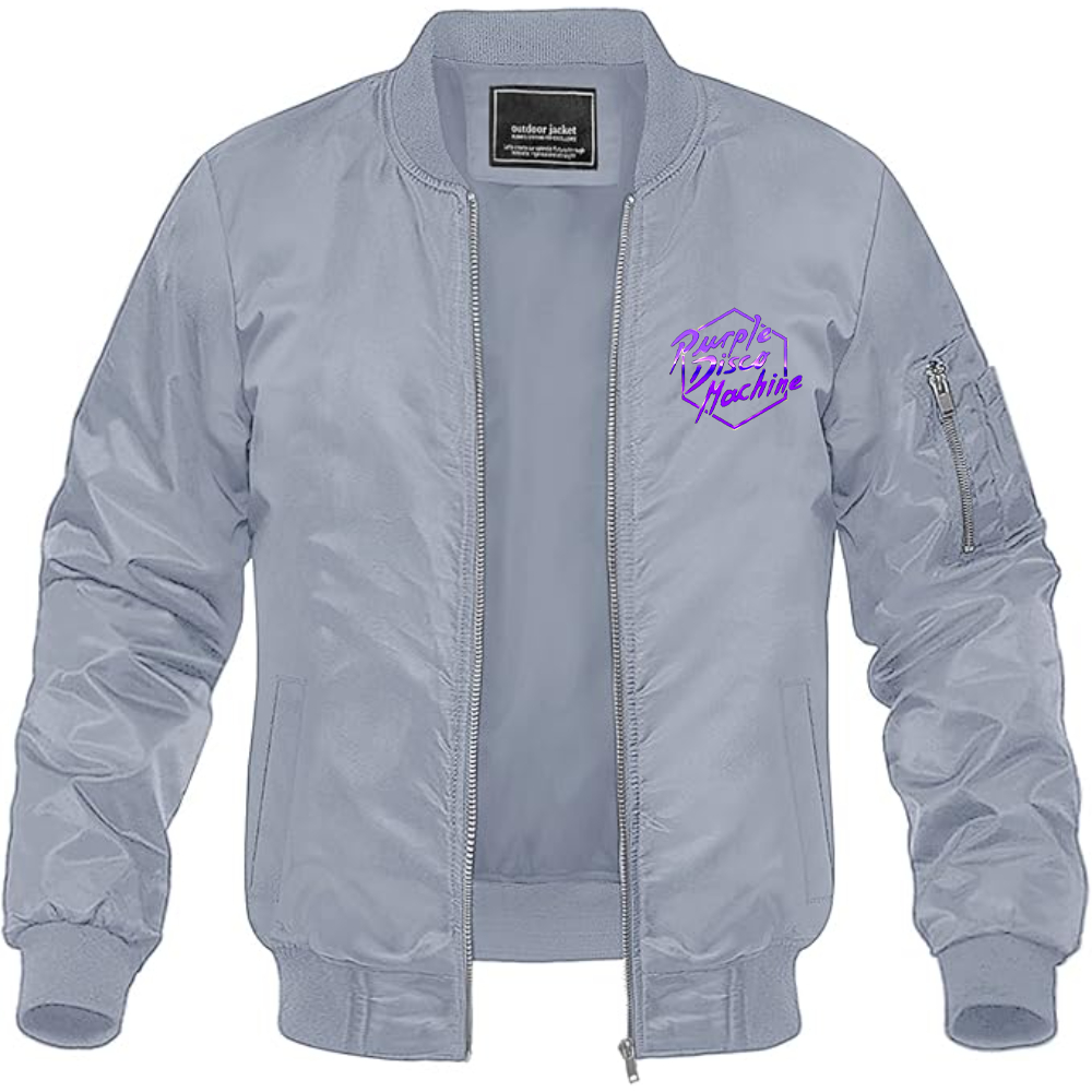 Men's Purple Disco Machine Lightweight Bomber Jacket Windbreaker Softshell Varsity Jacket Coat