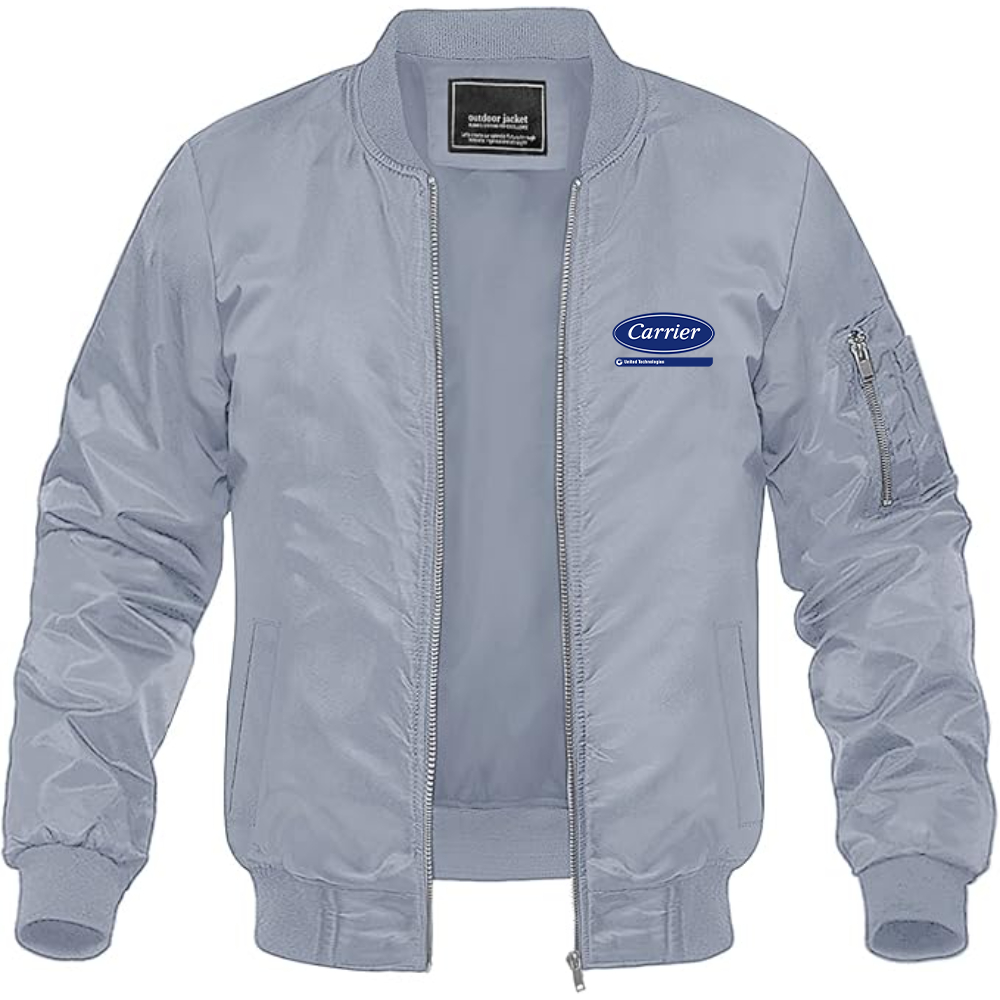 Men's Carrier Logo Lightweight Bomber Jacket Windbreaker Softshell Varsity Jacket Coat