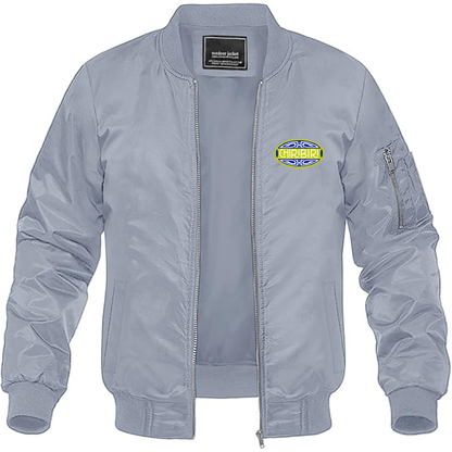 Men's Chiribiri Logo Lightweight Bomber Jacket Windbreaker Softshell Varsity Jacket Coat