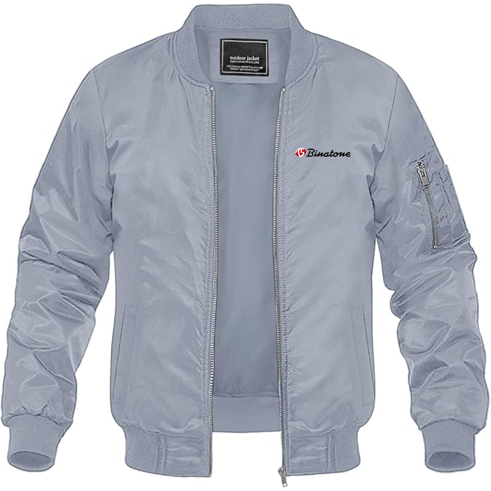 Men's Binatone Logo Lightweight Bomber Jacket Windbreaker Softshell Varsity Jacket Coat