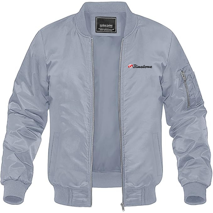 Men's Binatone Logo Lightweight Bomber Jacket Windbreaker Softshell Varsity Jacket Coat