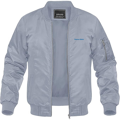 Men's Thomas Logo Lightweight Bomber Jacket Windbreaker Softshell Varsity Jacket Coat
