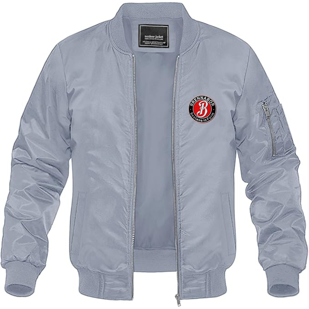 Men's Brennabor Werke Logo Lightweight Bomber Jacket Windbreaker Softshell Varsity Jacket Coat