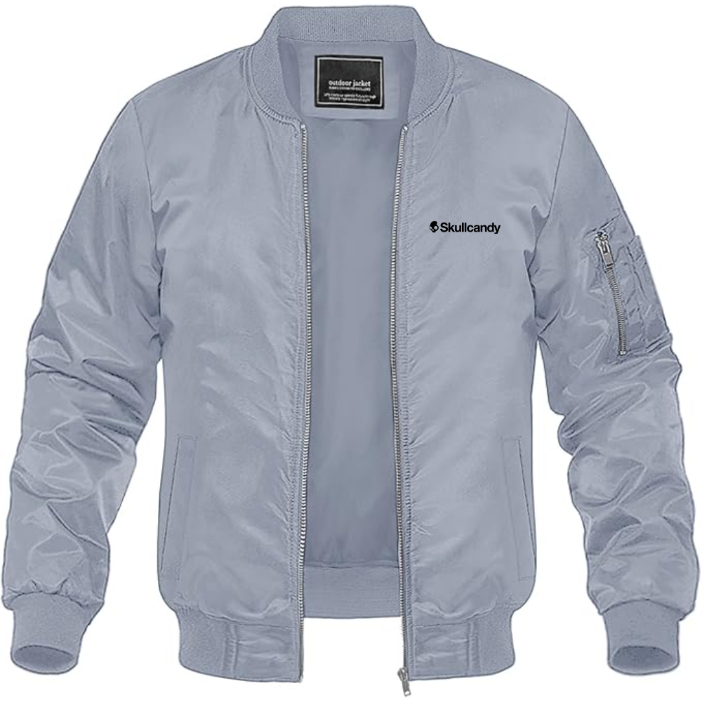 Men's Skullcandy Logo Lightweight Bomber Jacket Windbreaker Softshell Varsity Jacket Coat