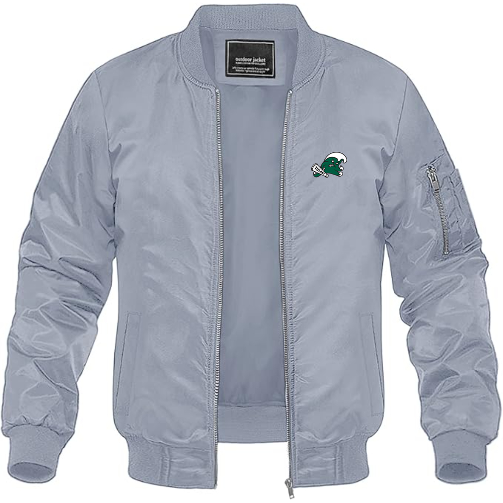 Men's Tulane Green Wave Logo Lightweight Bomber Jacket Windbreaker Softshell Varsity Jacket Coat
