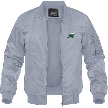 Men's Tulane Green Wave Logo Lightweight Bomber Jacket Windbreaker Softshell Varsity Jacket Coat