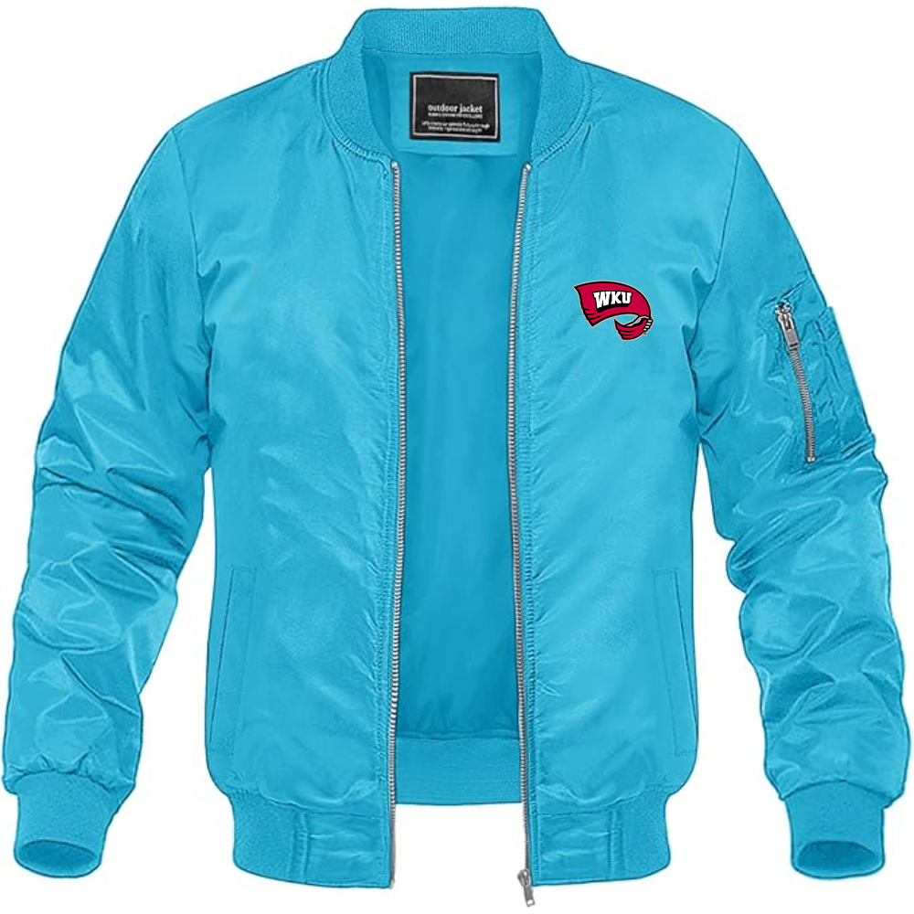 Men's Western Kentucky Hilltoppers Logo Lightweight Bomber Jacket Windbreaker Softshell Varsity Jacket Coat