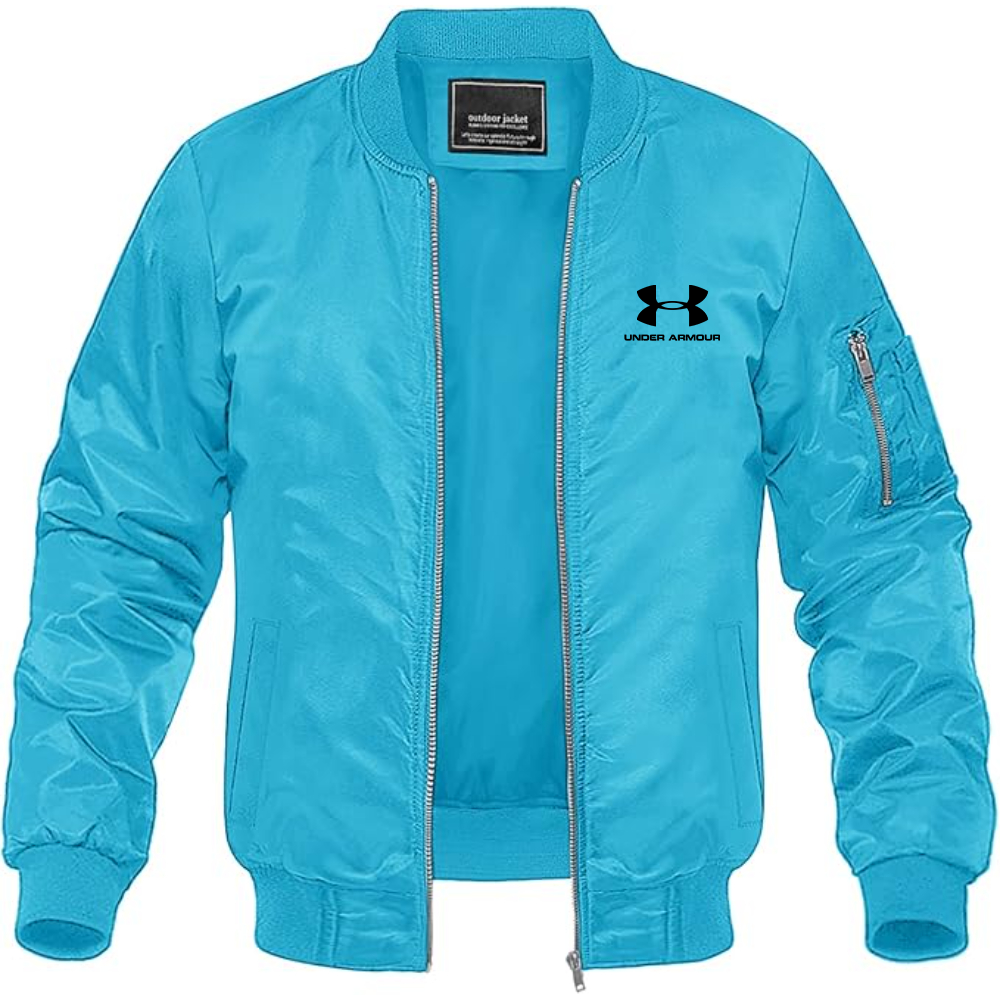 Men's Under Armour Logo Lightweight Bomber Jacket Windbreaker Softshell Varsity Jacket Coat