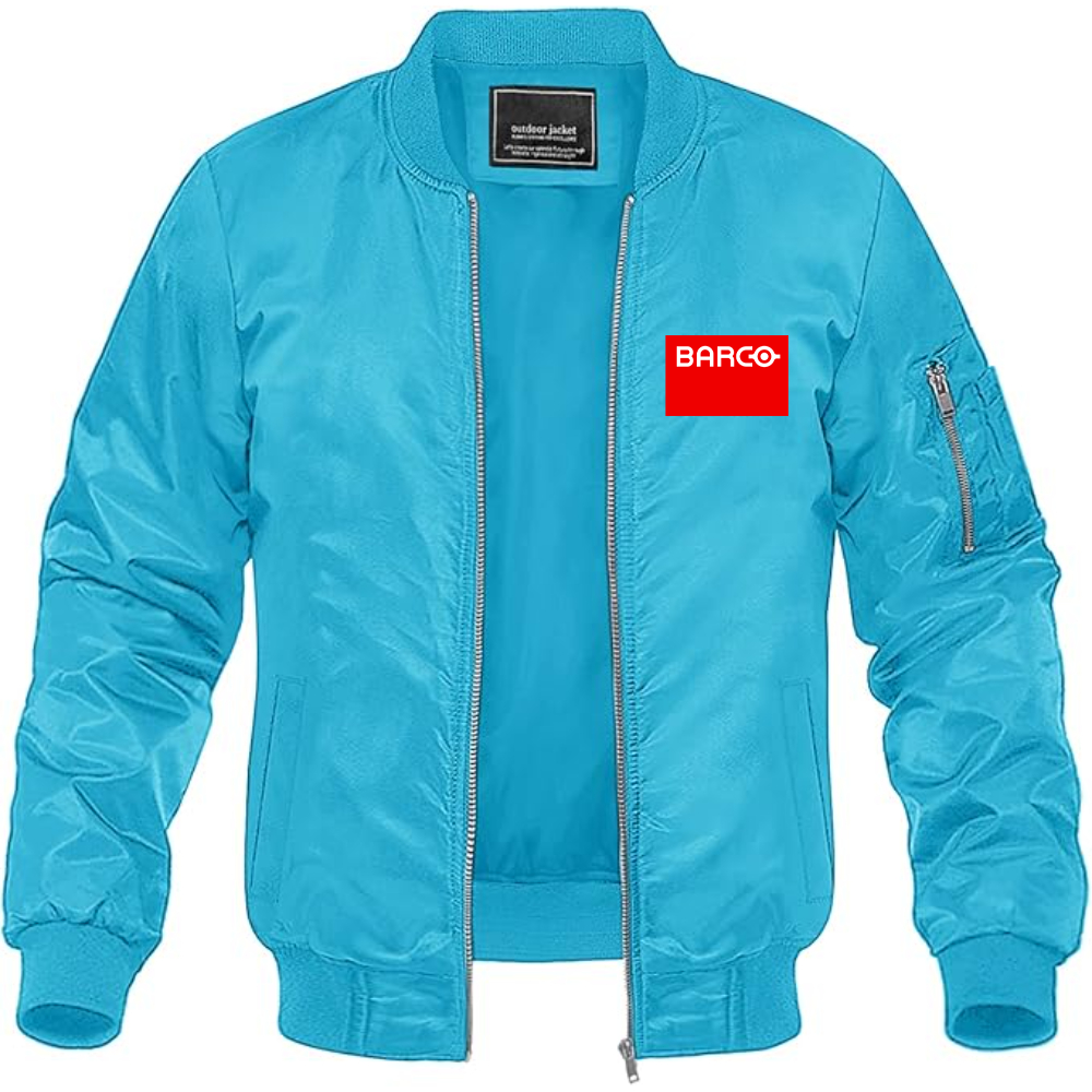 Men's Barco Logo Lightweight Bomber Jacket Windbreaker Softshell Varsity Jacket Coat