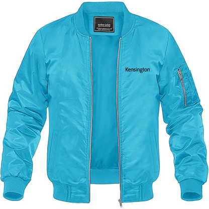 Men's Kensington Logo Lightweight Bomber Jacket Windbreaker Softshell Varsity Jacket Coat