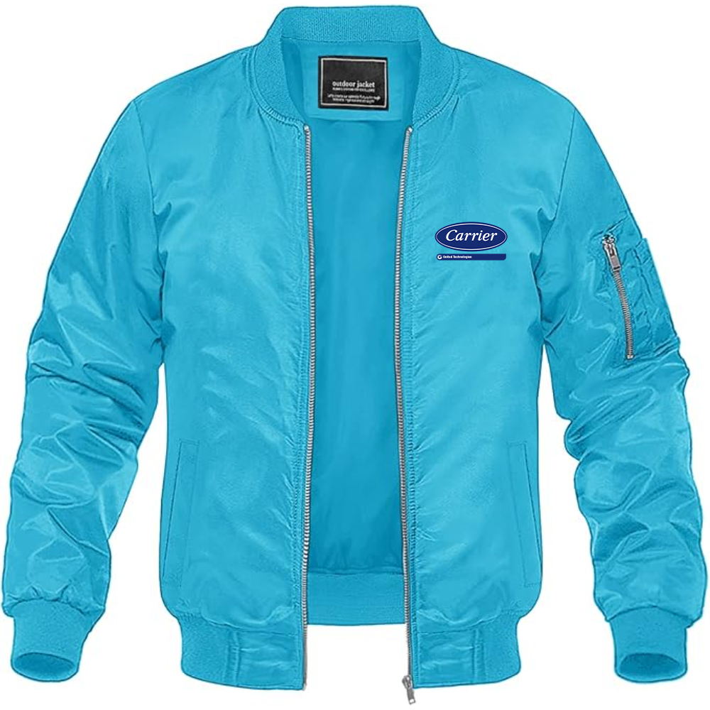 Men's Carrier Logo Lightweight Bomber Jacket Windbreaker Softshell Varsity Jacket Coat