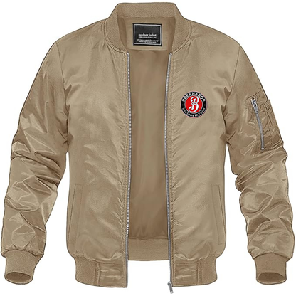 Men's Brennabor Werke Logo Lightweight Bomber Jacket Windbreaker Softshell Varsity Jacket Coat