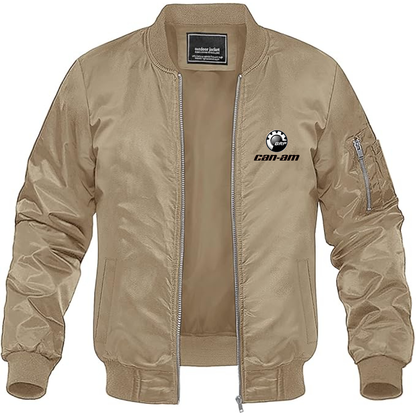 Men's Can-Am Logo Lightweight Bomber Jacket Windbreaker Softshell Varsity Jacket Coat