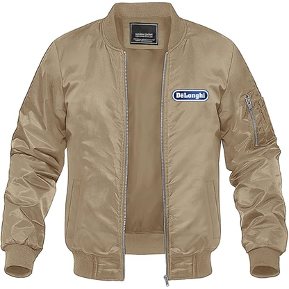 Men's DeLonghi Logo Lightweight Bomber Jacket Windbreaker Softshell Varsity Jacket Coat