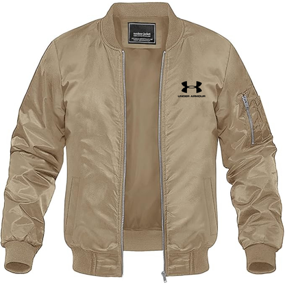 Men's Under Armour Logo Lightweight Bomber Jacket Windbreaker Softshell Varsity Jacket Coat