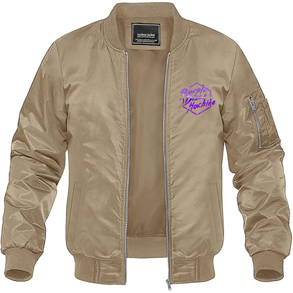 Men's Purple Disco Machine Lightweight Bomber Jacket Windbreaker Softshell Varsity Jacket Coat