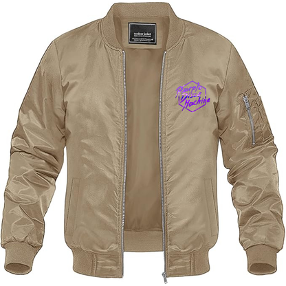 Men's Purple Disco Machine Lightweight Bomber Jacket Windbreaker Softshell Varsity Jacket Coat