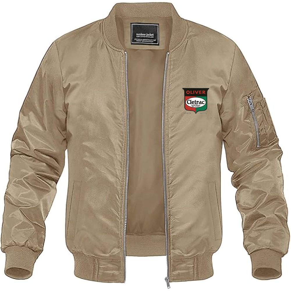Men's Cletrac Logo Lightweight Bomber Jacket Windbreaker Softshell Varsity Jacket Coat